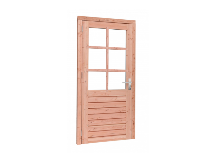 Frons Aggregaat Aanvrager Douglas deur met dubbelglas Buitenmaat 109x221cm, linksdraaiend incl. RVS  deurbeslag 1023897