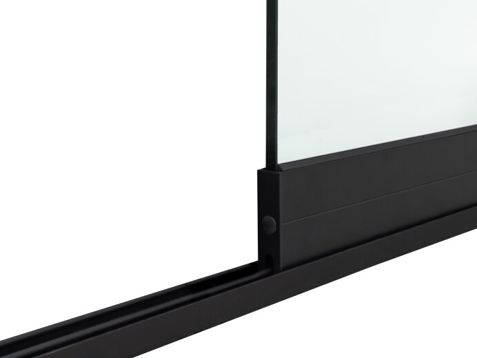 Glazen schuifdeur 1 rail, mat zwart (RAL 9005M)